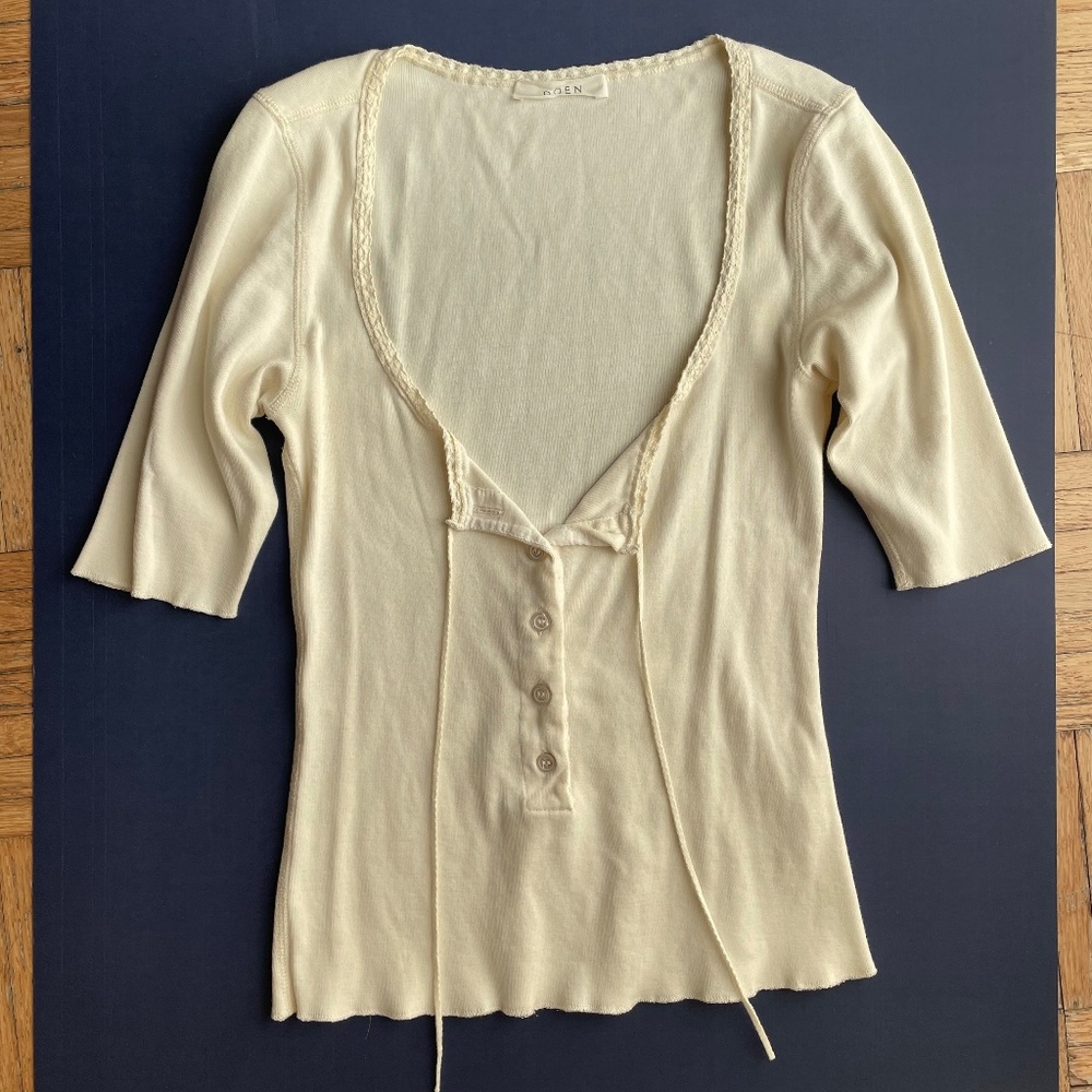 Down Bea Top henley nutmilk XS